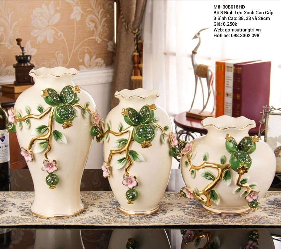 BỘ BA BÌNH LỰU XANH CAO CẤP